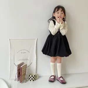 Korean style cute children socks and outfit detail, soft comfortable cotton material for kids.