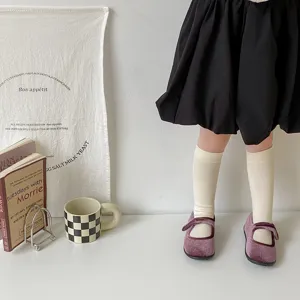 Kids ribbed crew socks autumn winter toddler cotton socks daily casual wear comfortable soft socks