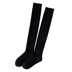 Calcetines altos clásicos negros por encima de la rodilla para mujer estilo invierno