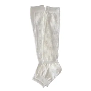 White stirrup leg warmers mesh cotton balletcore socks calf long socks for spring summer