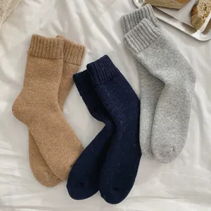 Calcetines de invierno termicos de lana gruesa para hombres solidos calidos y muy comodos