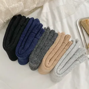 Calcetines de lana gruesos de invierno para hombre lisos calientes cómodos largos térmicos
