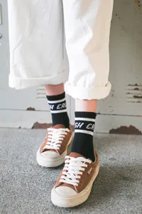 Stijlvolle dames katoenen sokken herfst winter streetwear zwart witte strepen