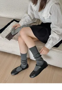 Women's cotton slouch socks casual long tube socks comfortable daily wear hosiery new style