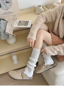 Women white slouch socks and brown suede mules comfort casual footwear daily wear stylish outfit