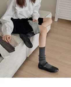 Women mid-tube slouchy socks anti-pilling cotton long leg socks fashion casual daily wear.