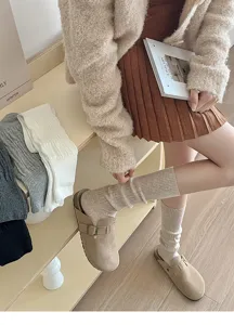 Women ribbed slouch socks cotton casual calf high hosiery comfortable daily wear outfit