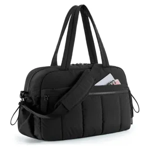 Bolso de Viaje Acolchado de Gran Capacidad para Mujer Bolso de Fitness Impermeable Con Compartimento para Zapatos y Separación Seco Húmedo