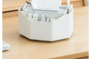 Boite de mouchoirs de bureau minimaliste en plastique organisateur rotatif multifonction