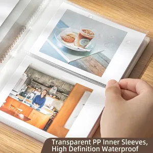 Hochwertiges 6-Zoll-Fotoalbum mit transparenten wasserdichten PP-Innentaschen für Fotos