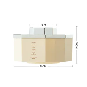 Light luxury cream hexagonal plastic storage box for lipstick and jewelry with size markings