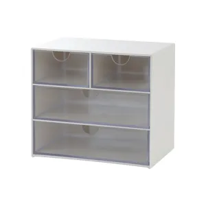 Japanese Plastic Desktop Storage Box Multi Layer Drawer Compartment Makeup Organizer Jewelry Cosmetics Stationary Sorting Case Home Office Tabletop Unit