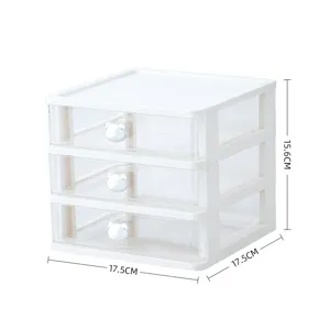Scatola di Immagazzinaggio da Tavolo Minimalista Giapponese in Plastica Cassetto Trasparente Impilabile Organizer Con Graziosa Maniglia Orso per Cancelleria Ufficio Scuola Casa