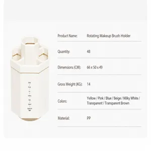 Detailed specifications for the rotating hexagonal pen holder made of durable PP material