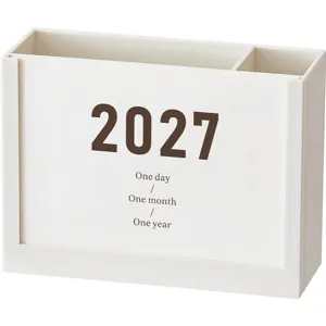 Moderno Organizer da Scrivania in Plastica Portapenne Calendario Duo Combo Planner Settimanale Scatola di Immagazzinaggio per Ufficio Scuola Casa