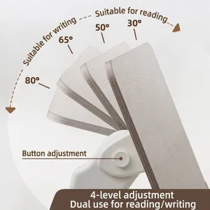 Adjustable reading stand with four angles for writing and studying, light wood finish