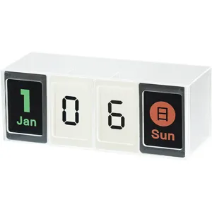 Transparenter Schreibtisch-Organizer mit ewigem Kalender und Stifthalter-Fächern
