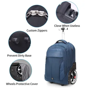 Vista dettagliata dello zaino trolley business 20 pollici con copriruota protettivi