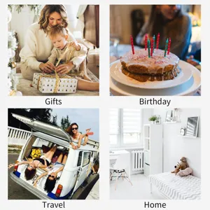 Escenas de vida que muestran el uso del neceser para regalos, cumpleaños, viajes y hogar
