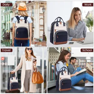 Zaino per laptop da donna versatile in contesti quotidiani, lavoro, viaggi e scuola