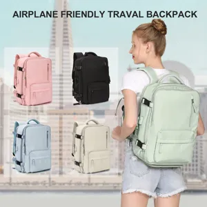 Large capacity multi-functional travel backpack for women shown in five colors