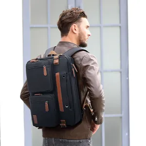 Mochila de negocios profesional de gran capacidad para hombre llevada por un modelo