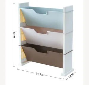 Diagramma dimensionale dettagliato che mostra lo scaffale a 3 livelli 47cm x 39,5cm x 13cm