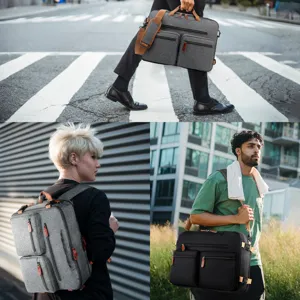 Bolsa multifuncional de gran capacidad para portátil en modos mochila y maletín.
