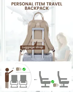 Zaino da viaggio con fascia per trolley e utilizzo sotto il sedile dell'aereo