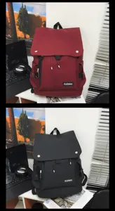 Large capacity waterproof backpacks in burgundy and black for students and outdoor travel