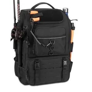 Professional Outdoor Lure Fishing Backpack Durable Oxford Cloth Multi-functional Fishing Gear Storage Bag With Rod Holder Tactical Backpack For Anglers