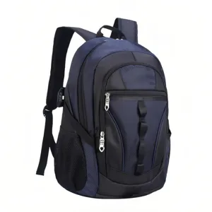 Korean Style Student Backpack Unisex Waterproof Polyester Multi Pocket Schoolbag Large Capacity Travel Rucksack For Teens