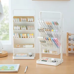 Modern Minimalist Portable Desktop Stationery Organizer Large Capacity Slanted Insertion Pen Holder For Office Student School Supplies