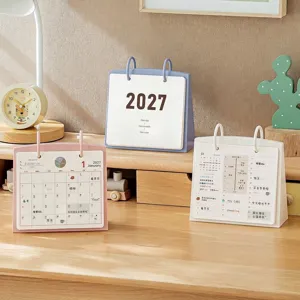 2027 desk calendar set in three colors with planning pages and note space