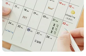 Vue détaillée macro du calendrier de bureau 2027 avec grilles de planification et notes