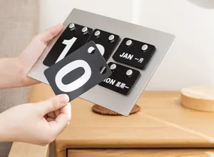 DIY perpetual calendar desktop ornament creative metal base date display office decor