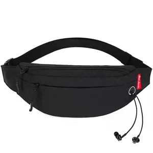 Ultralight Men Travel Waist Bag Nylon Multi-Pocket Fanny Pack With Headphone Hole Adjustable Sport Running Belt Bag Hip Purse