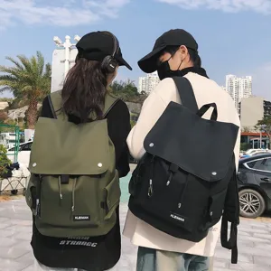 Unisex large capacity waterproof backpack in green and black for urban lifestyle