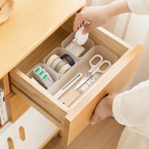 Organiseurs de tiroirs en plastique transparent pour fournitures de bureau et rangement bureau