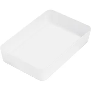 Organisateur de tiroir minimaliste en plastique blanc pour bureau et papeterie