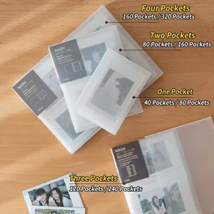 Translucent 3-inch photo album with 1-4 grid options for card collection