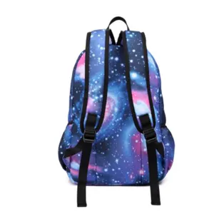 Mochila de lona con estampado de galaxia de estilo coreano para la escuela y viajes