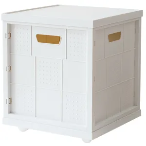 Minimalist Plastic Storage Box Foldable Organizer Bin With Lid And Wheels For Kids Toys Books Home Organization