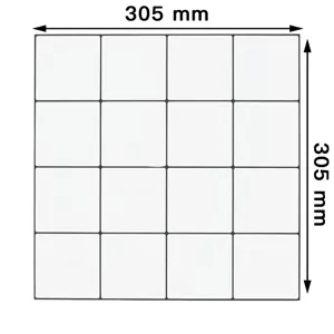 Japanischer minimalistischer einfarbiger Wandaufkleber, 305x305mm selbstklebende Fliesen.