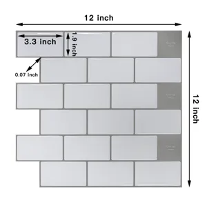 3d peel and stick tile self adhesive waterproof wall sticker kitchen backsplash 12x12 inch