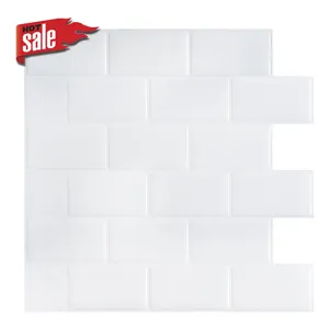 Adhesivo de pared de ladrillo 3D blanco, panel de espuma adhesiva impermeable para decoracion hogar.