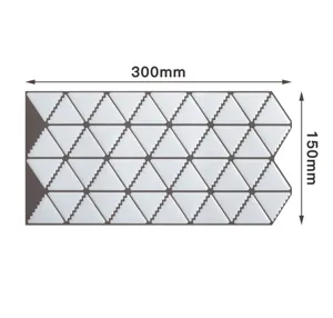 Detailansicht der Abmessungen des geometrischen Wandaufklebers 300x150mm