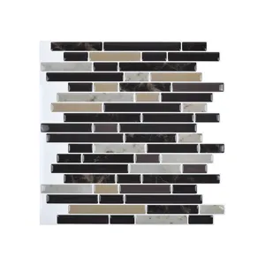 Retro Amerikanisch 3D Epoxid Mosaik Wandaufkleber Wasserdicht Ölabweisend Selbstklebend Küche PET Marmor Dekor