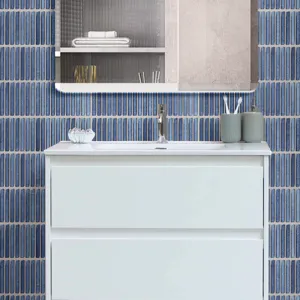 Blue 3D Peel and Stick Tile Wallpaper Kitchen Backsplash Self Adhesive Wall Sticker Home