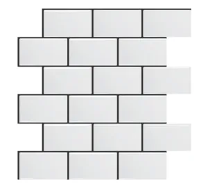 White 3D waterproof self-adhesive subway tile sticker for kitchen wall renovation
